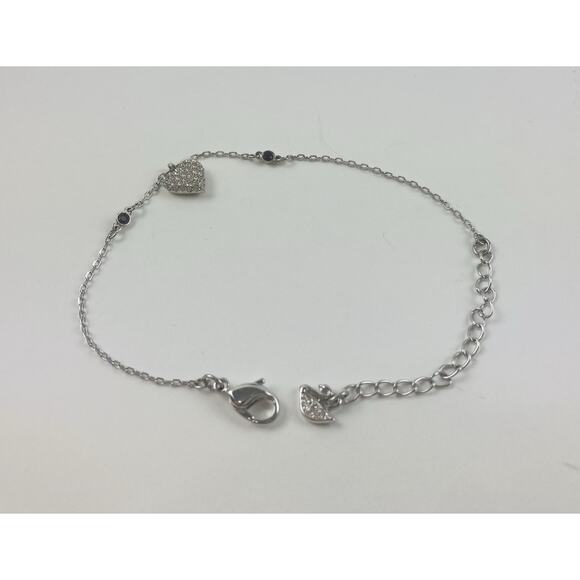 Swarovski Heart Bracelet Crystal Pave Chain Adjustable Red Rhinestone Dainty Swa - Picture 7 of 11